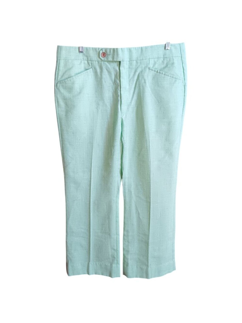 38x29 True Vintage 1970's Men's Pants Shrbet Green Fleck Knit Golfer NWOT Flare